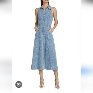 Ramy Brook Yesenia Bouclé Midi-Dress in Textured Wash Sz Large 10 - 12